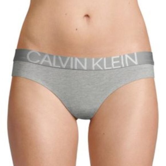 Calvin Klein Women’s Grey Bikini Panty – Thick Logo Waistband, Size L/G - Picture 13 of 13